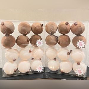 Hobby Lobby Ivory Flocked Velvet Ornaments Set of 4